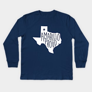 Amarillo Proud (White Ink) Kids Long Sleeve T-Shirt